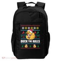 DUCK THE HALLS Funny Ugly Christmas Sweater Meme Gift Backpack thumb 0