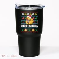 DUCK THE HALLS Funny Ugly Christmas Sweater Meme Gift Tumbler thumb 0