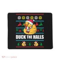 DUCK THE HALLS Funny Ugly Christmas Sweater Meme Gift Mousepad thumb 0