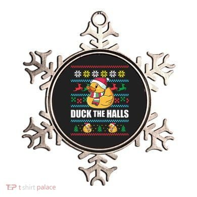 DUCK THE HALLS Funny Ugly Christmas Sweater Meme Gift Ornament