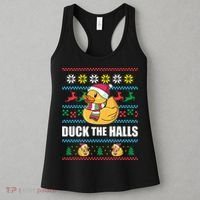 DUCK THE HALLS Funny Ugly Christmas Sweater Meme Gift Women's Tank Top thumb 3