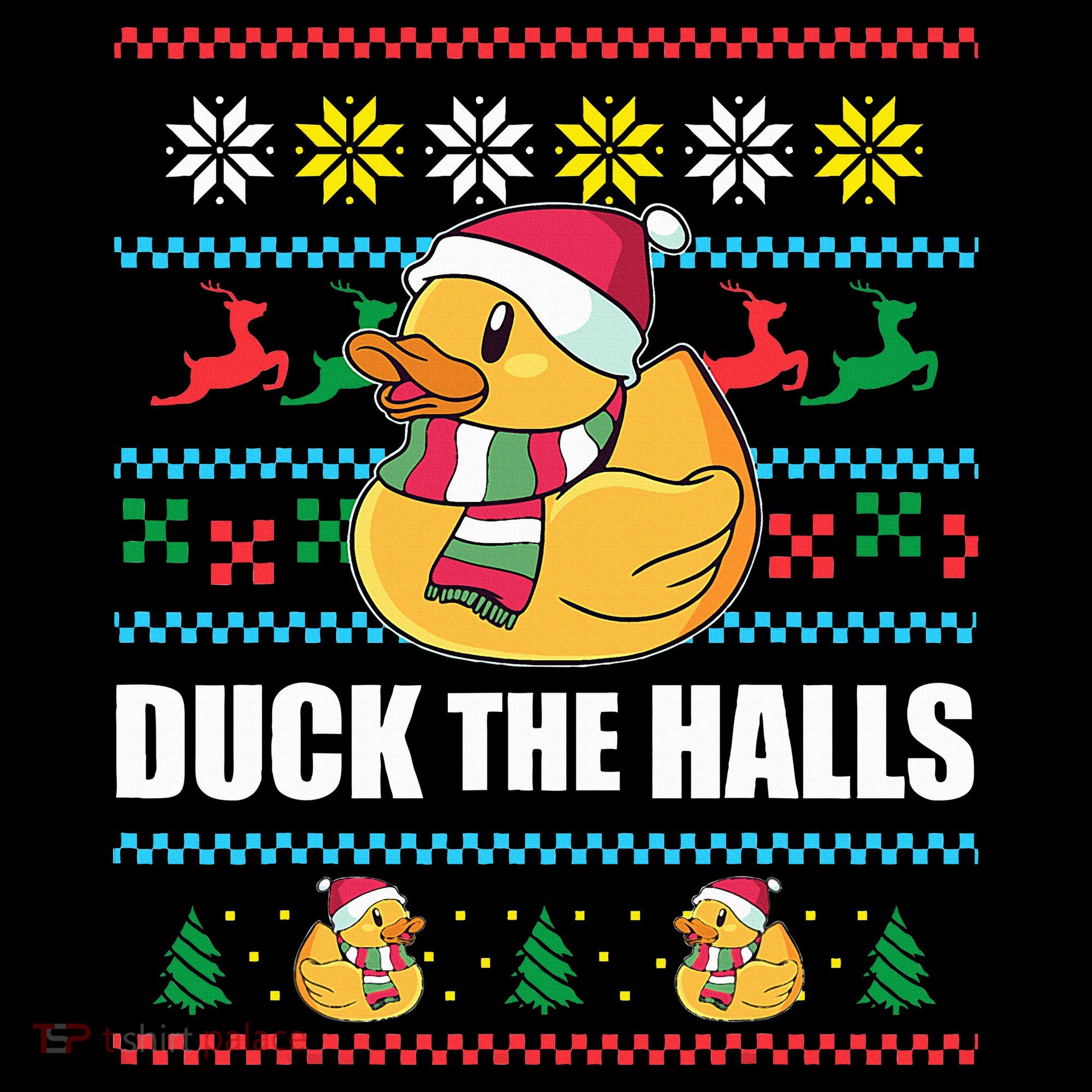 DUCK THE HALLS Funny Ugly Christmas Sweater Meme Gift Women's Tank Top