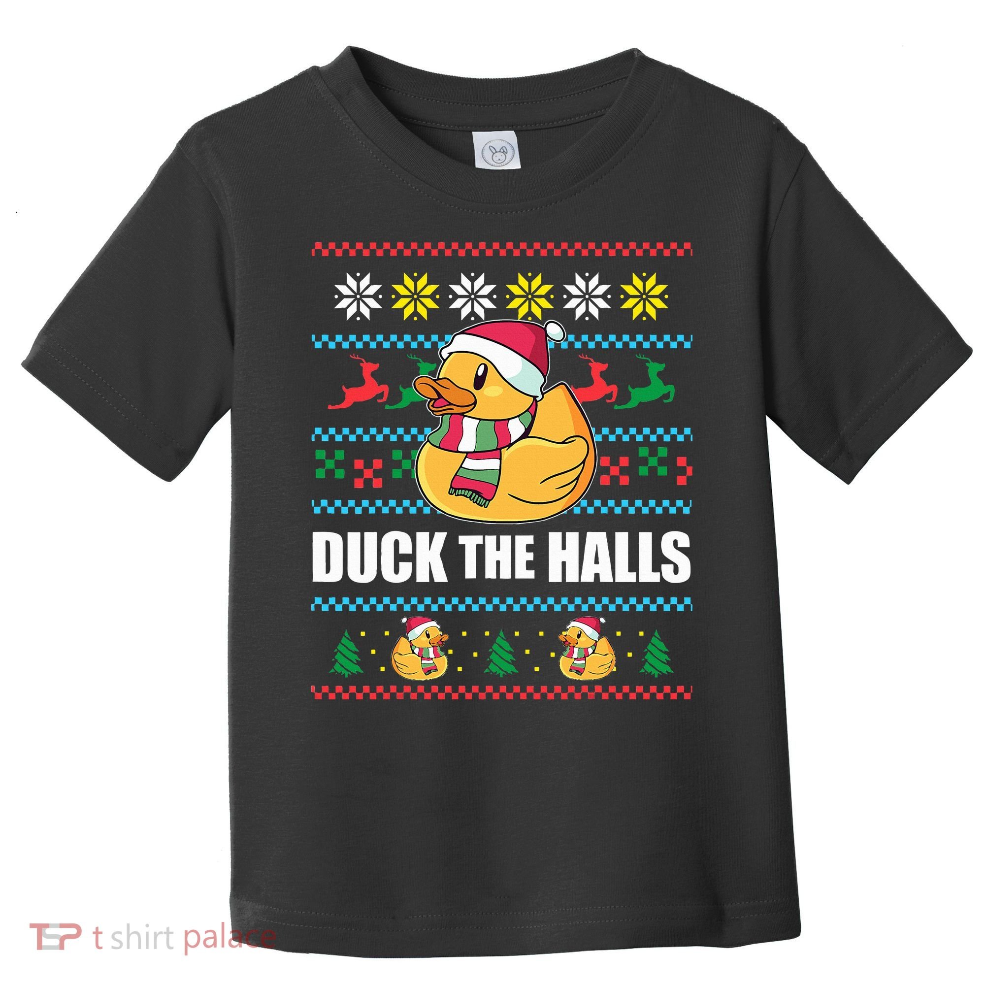 DUCK THE HALLS Funny Ugly Christmas Sweater Meme Gift Toddler T-Shirt