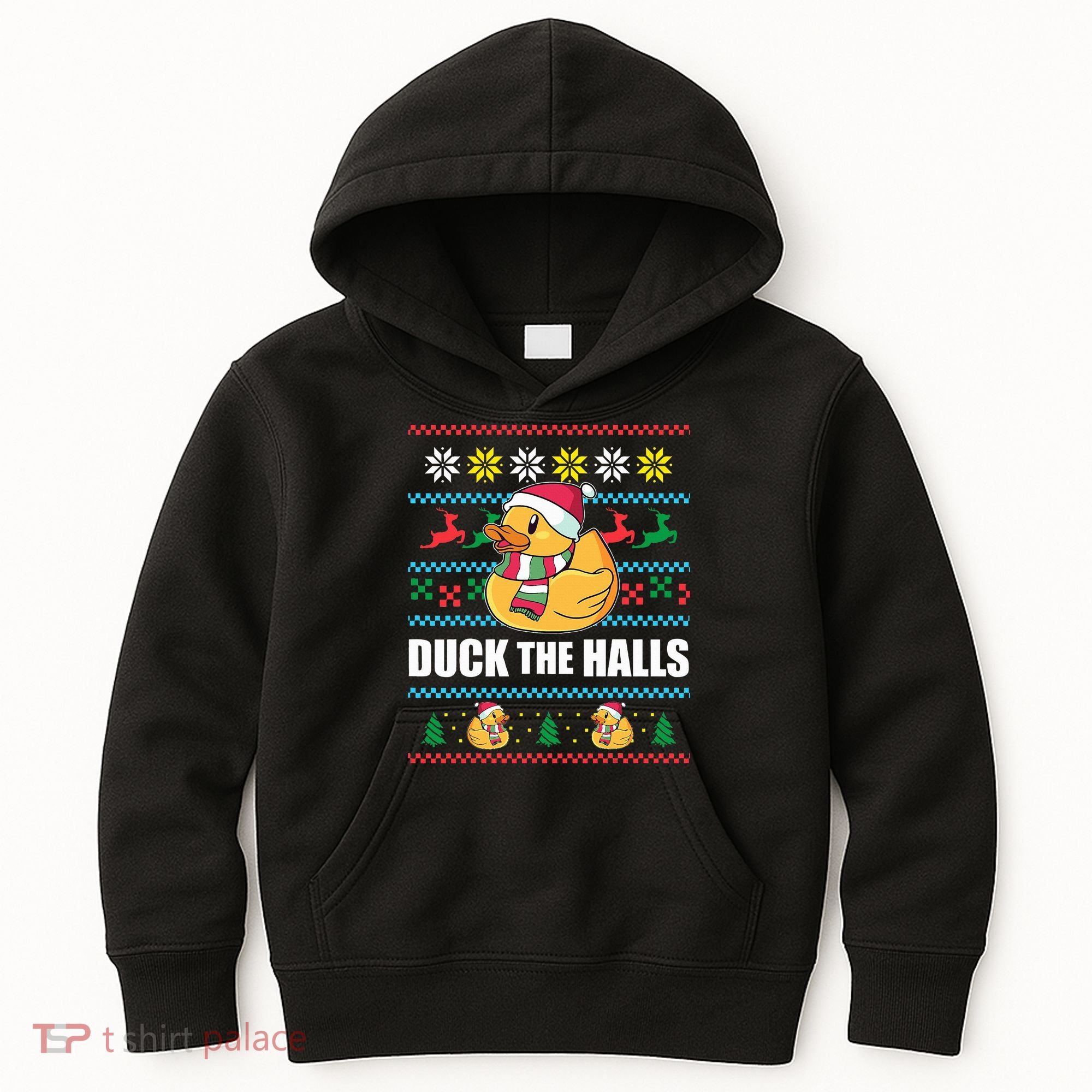 DUCK THE HALLS Funny Ugly Christmas Sweater Meme Gift Kids Hoodie