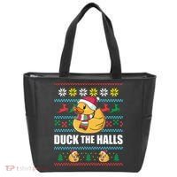 DUCK THE HALLS Funny Ugly Christmas Sweater Meme Gift Tote Bag thumb 0