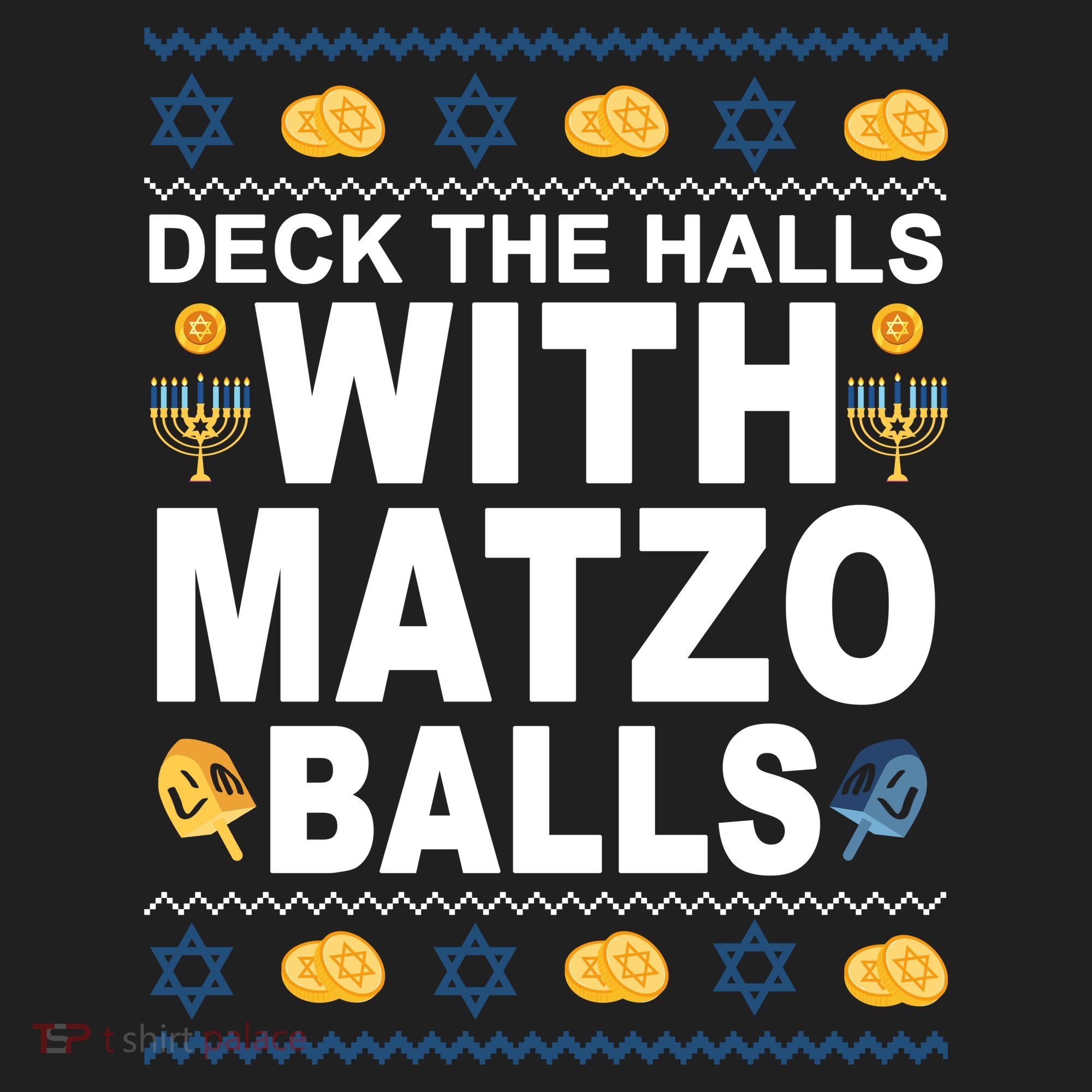 Deck The Halls With Matzo Balls Jewish Women's Sweatshirt
