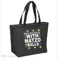 Deck The Halls With Matzo Balls Jewish Tote Bag thumb 2