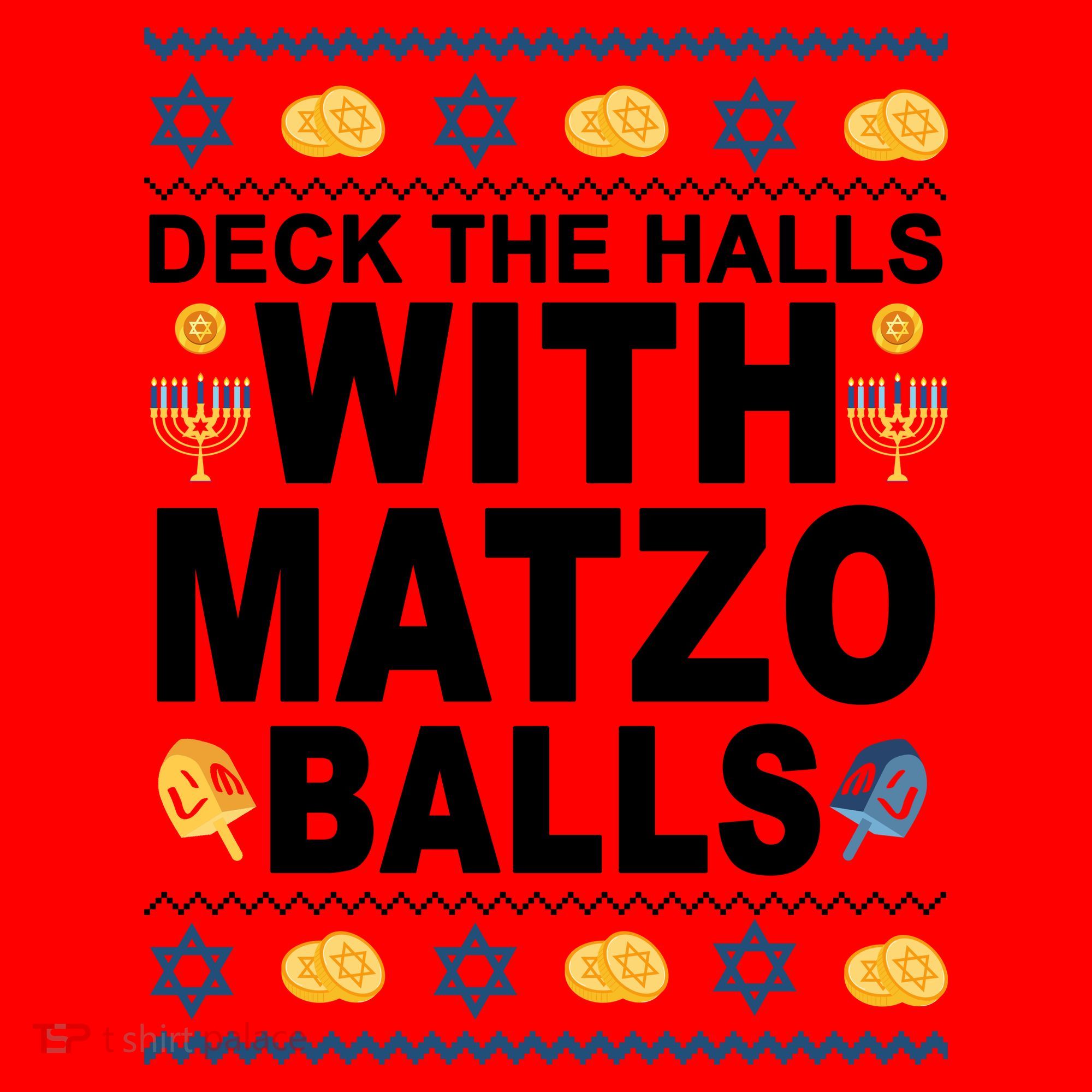 Deck The Halls With Matzo Balls Jewish Santa Hat