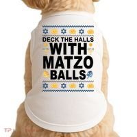 Deck The Halls With Matzo Balls Jewish Doggie Tank thumb 0