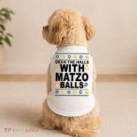 Deck The Halls With Matzo Balls Jewish Doggie Tank thumb 2