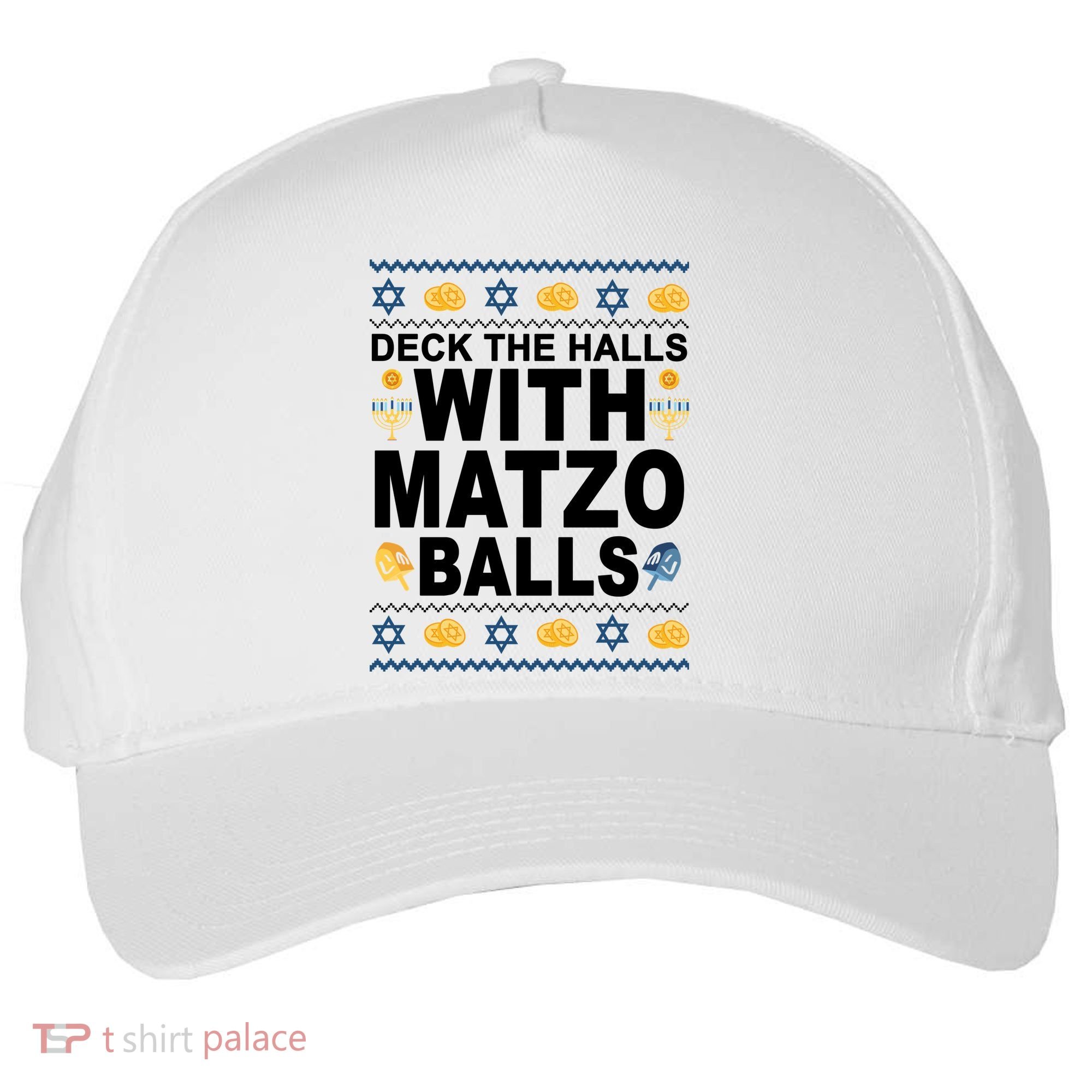 Deck The Halls With Matzo Balls Jewish Five-Panel Snapback Cap