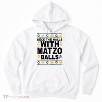 Deck The Halls With Matzo Balls Jewish Hoodie thumb 0