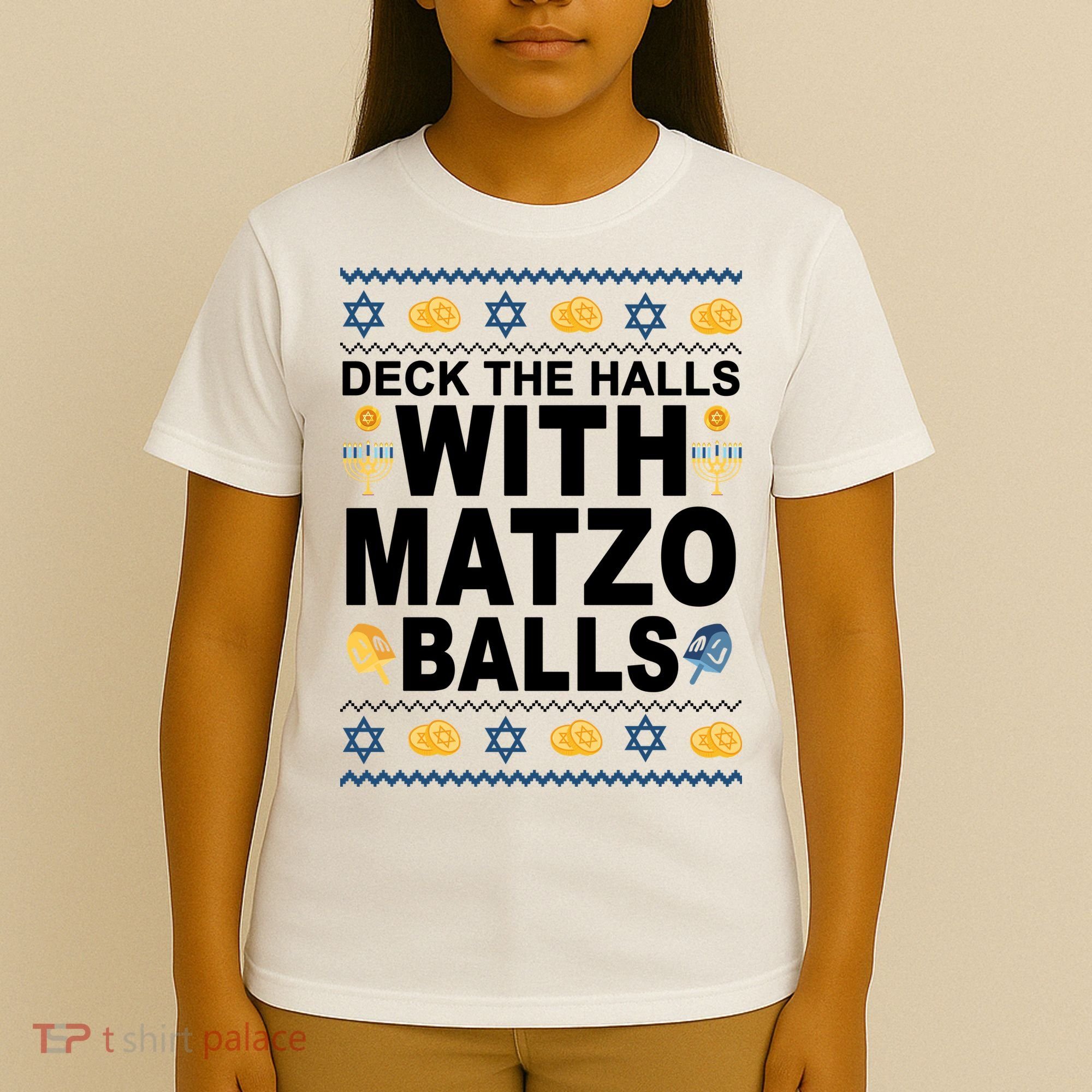 Deck The Halls With Matzo Balls Jewish T-Shirt