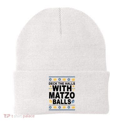 Deck The Halls With Matzo Balls Jewish Beanie