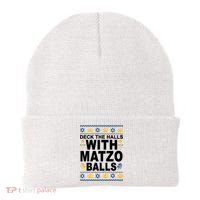 Deck The Halls With Matzo Balls Jewish Beanie thumb 0