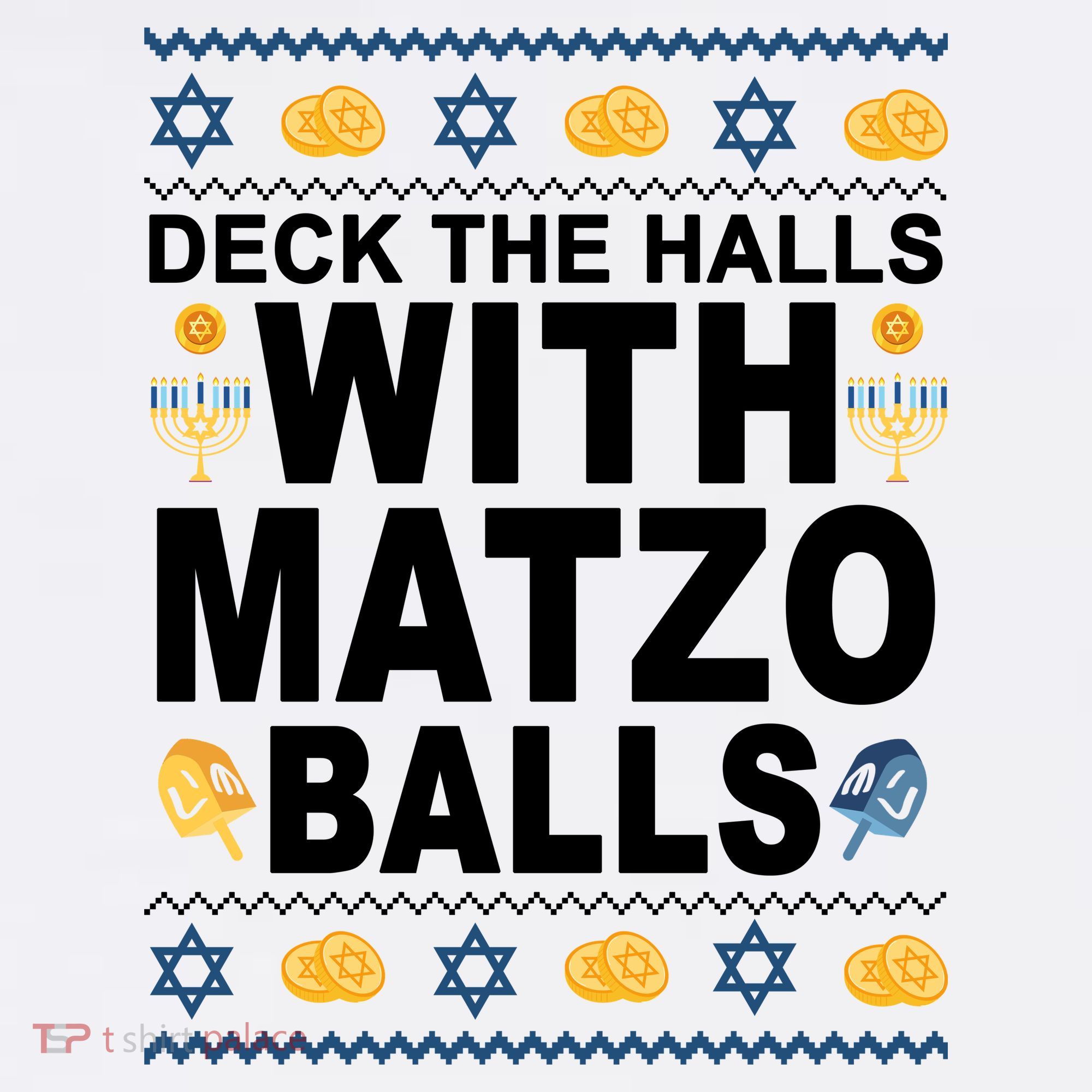 Deck The Halls With Matzo Balls Jewish Women's Hoodie