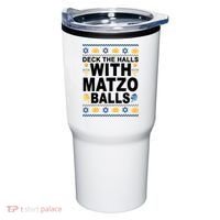 Deck The Halls With Matzo Balls Jewish Tumbler thumb 0