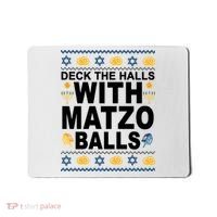 Deck The Halls With Matzo Balls Jewish Mousepad thumb 0