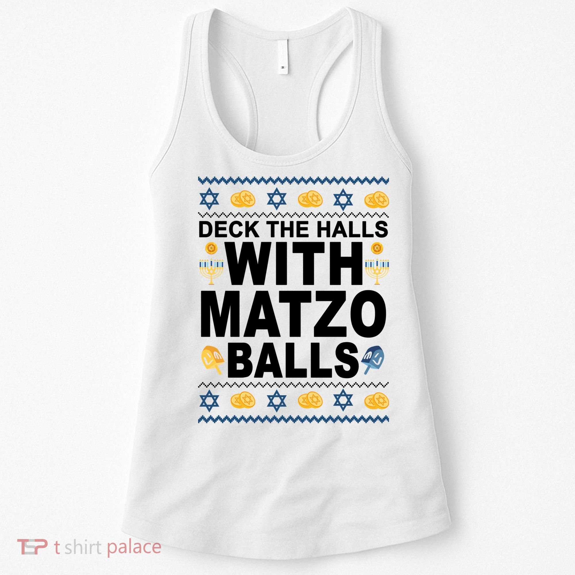 Deck The Halls With Matzo Balls Jewish Women's Tank Top