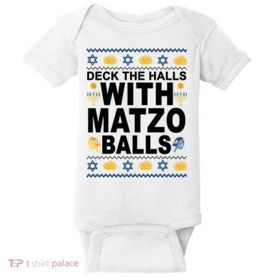 Deck The Halls With Matzo Balls Jewish Baby Bodysuit