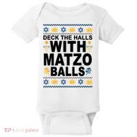 Deck The Halls With Matzo Balls Jewish Baby Bodysuit thumb 0