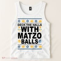 Deck The Halls With Matzo Balls Jewish Tank Top thumb 2