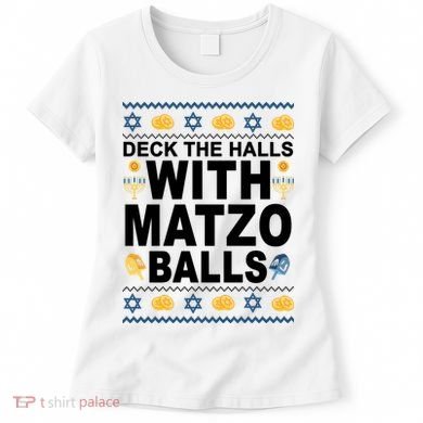 Deck The Halls With Matzo Balls Jewish Women's T-Shirt