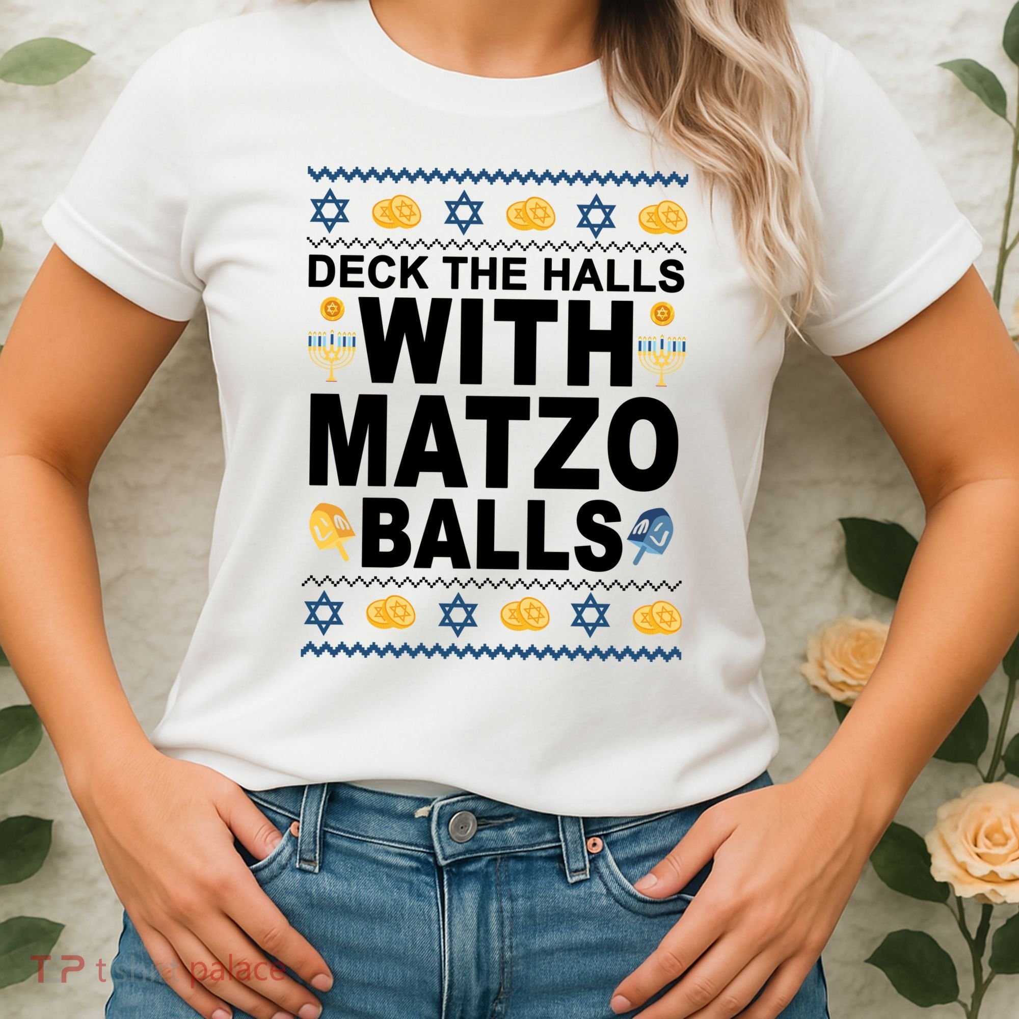 Deck The Halls With Matzo Balls Jewish Women's T-Shirt