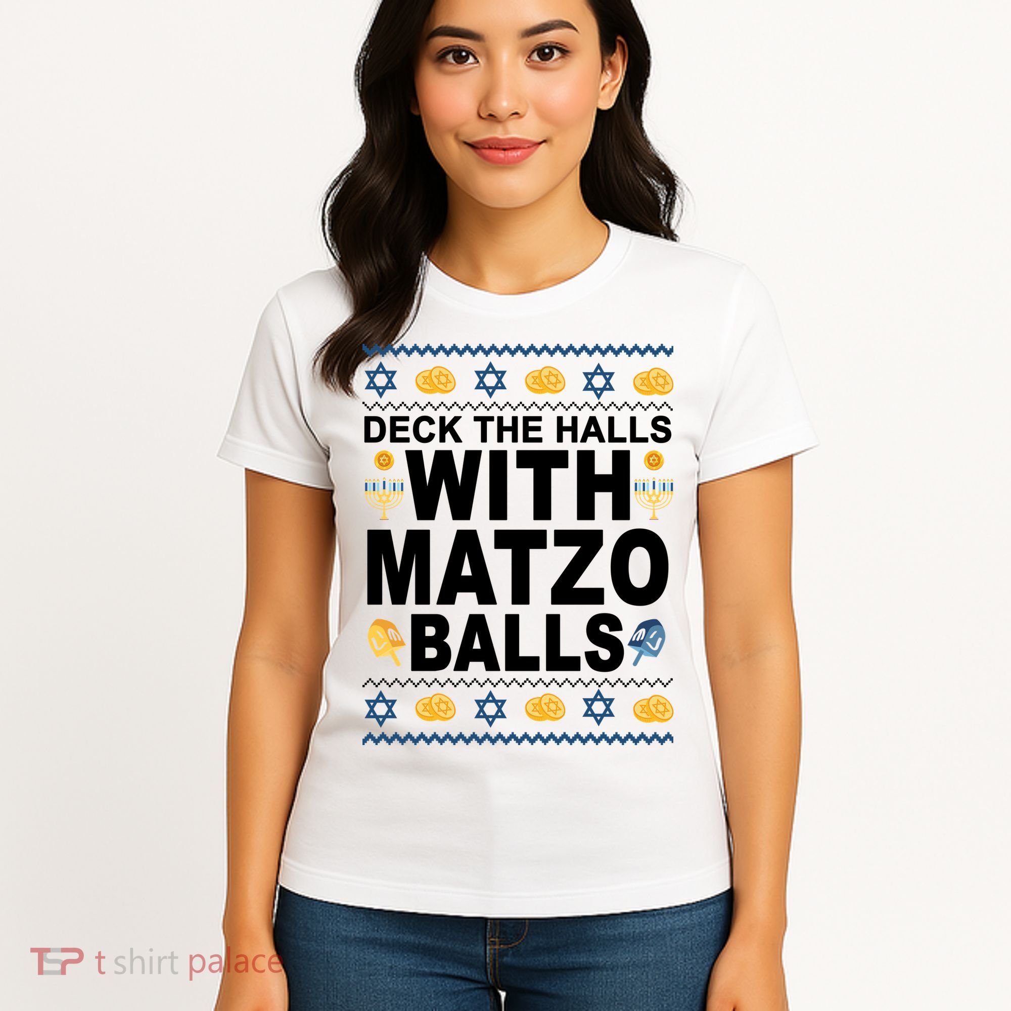 Deck The Halls With Matzo Balls Jewish Women's T-Shirt