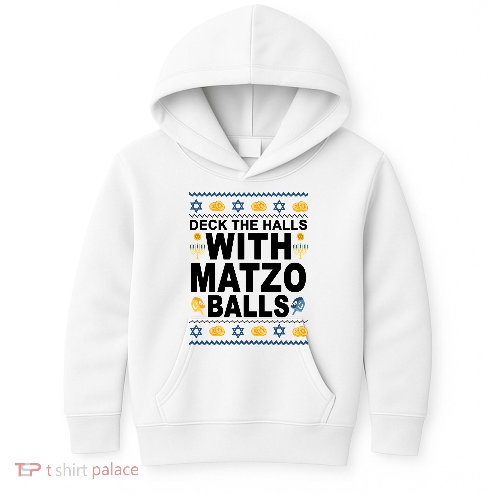Deck The Halls With Matzo Balls Jewish Kids Hoodie