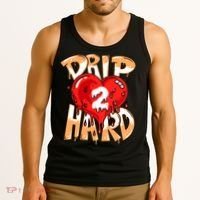 Drip Too Hard Heart Dripping Cool Swag Team Matching Sneaker Gift Idea Tank Top thumb 3