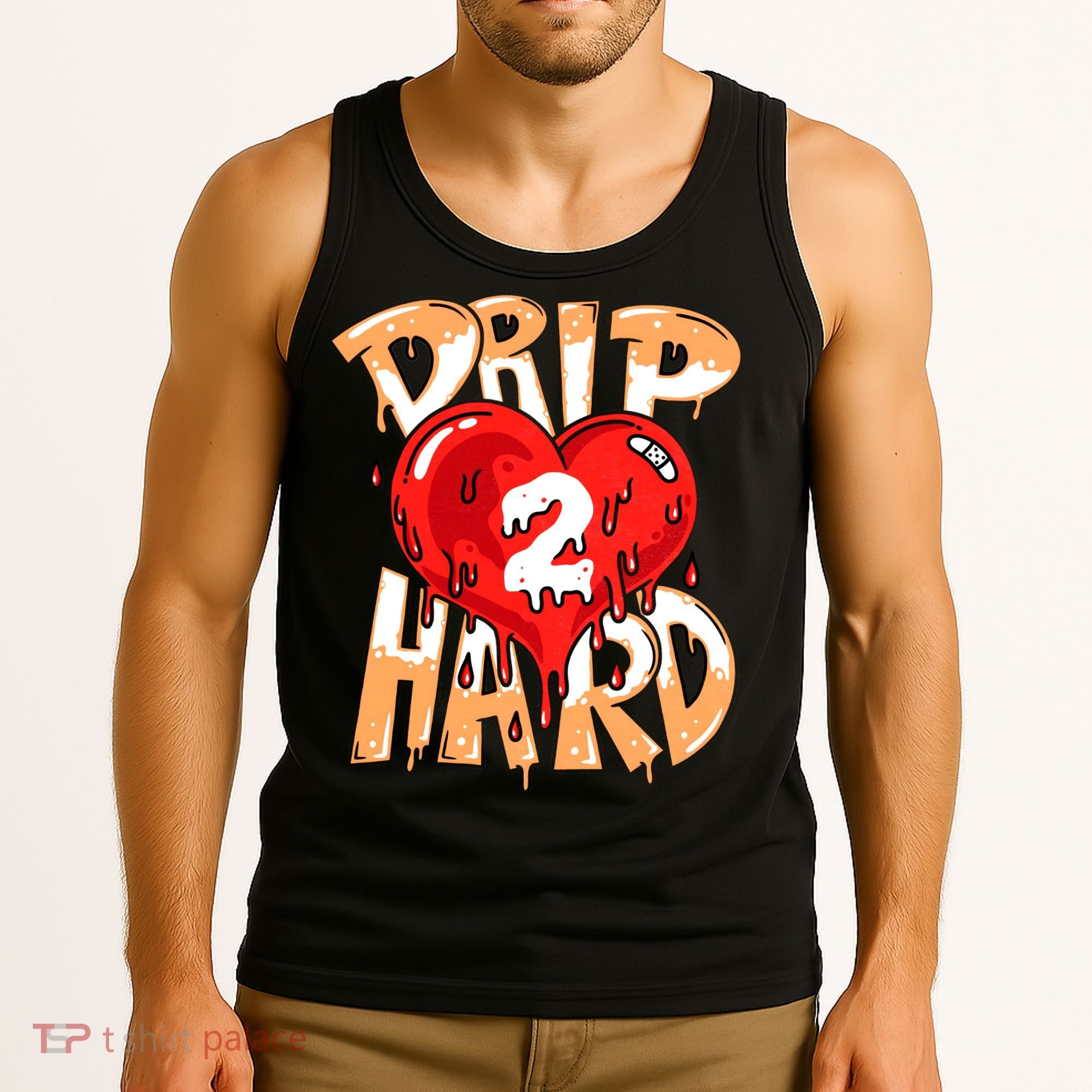Drip Too Hard Heart Dripping Cool Swag Team Matching Sneaker Gift Idea Tank Top