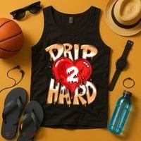 Drip Too Hard Heart Dripping Cool Swag Team Matching Sneaker Gift Idea Tank Top thumb 4