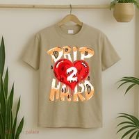 Drip Too Hard Heart Dripping Cool Swag Team Matching Sneaker Gift Idea T-Shirt thumb 2