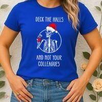 Deck The Halls And Not Your Colleagues Merry Christmas Women's T-Shirt thumb 2