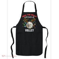 Deck The Halls With Balls Of Volley Christmas Volleyball Apron thumb 0
