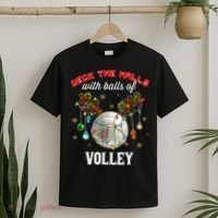Deck The Halls With Balls Of Volley Christmas Volleyball T-Shirt thumb 2