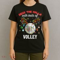 Deck The Halls With Balls Of Volley Christmas Volleyball T-Shirt thumb 4