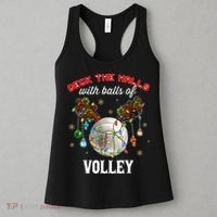 Deck The Halls With Balls Of Volley Christmas Volleyball Women's Tank Top thumb 3