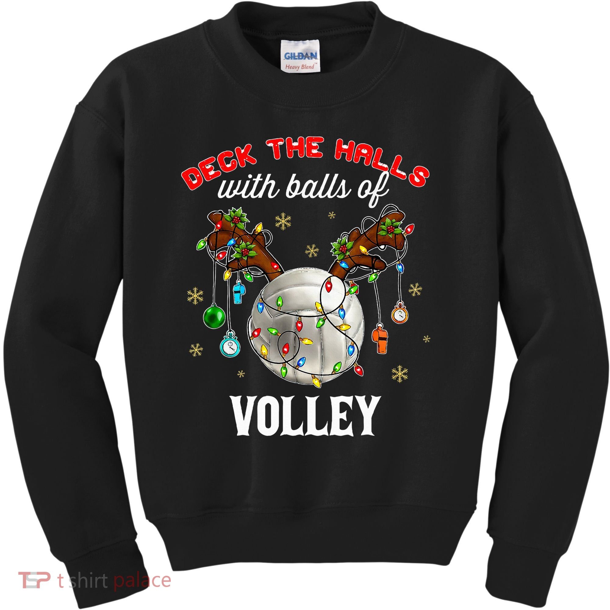 Deck The Halls With Balls Of Volley Christmas Volleyball Kids Sweatshirt