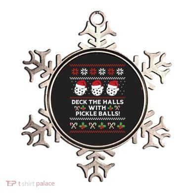 DECK THE HALLS PICKLE BALLS Ugly Christmas Pickleball Ornament