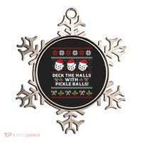 DECK THE HALLS PICKLE BALLS Ugly Christmas Pickleball Ornament thumb 0