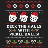 DECK THE HALLS PICKLE BALLS Ugly Christmas Pickleball Hat thumb 2