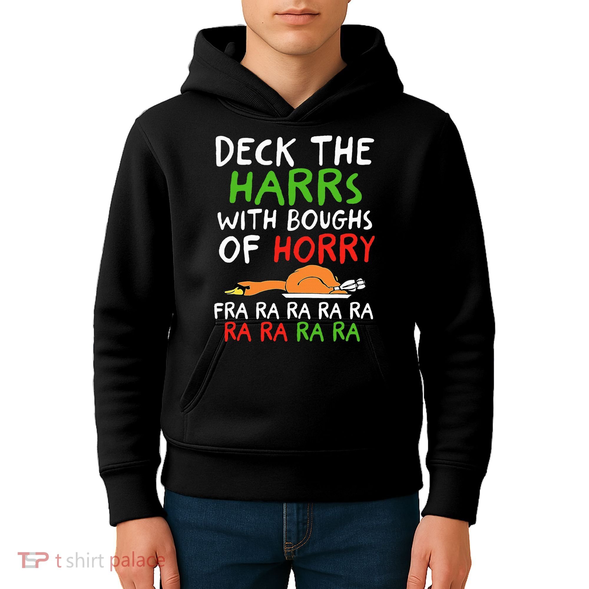 Deck The Harrs With Boughs Of Horry Fra Ra Ra Ra Goose Xmas Kids Hoodie