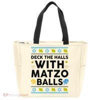  Deck The Halls With Matzo Balls Ugly Hanukkah Happy Jewish  Tote Bag thumb 0