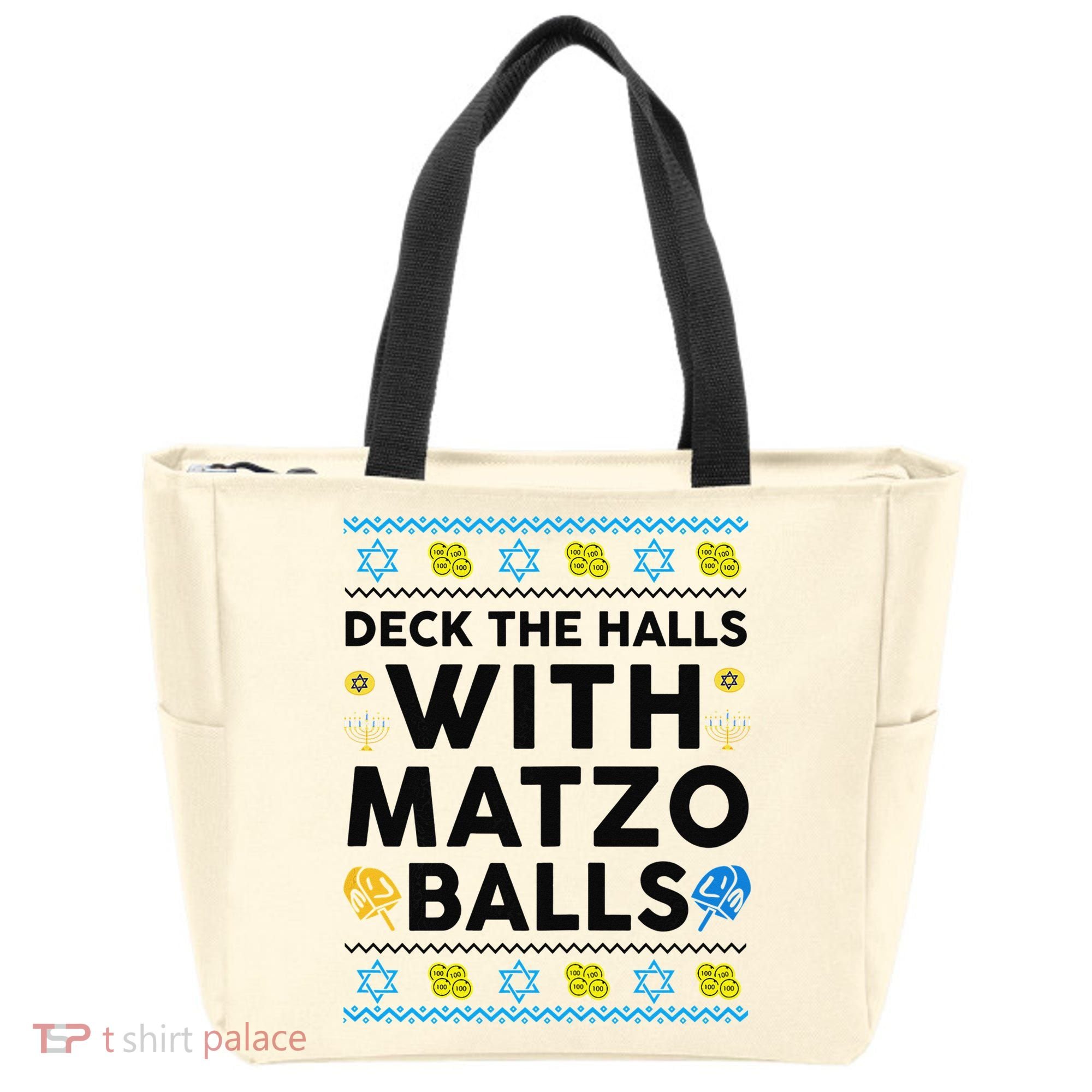  Deck The Halls With Matzo Balls Ugly Hanukkah Happy Jewish  Tote Bag