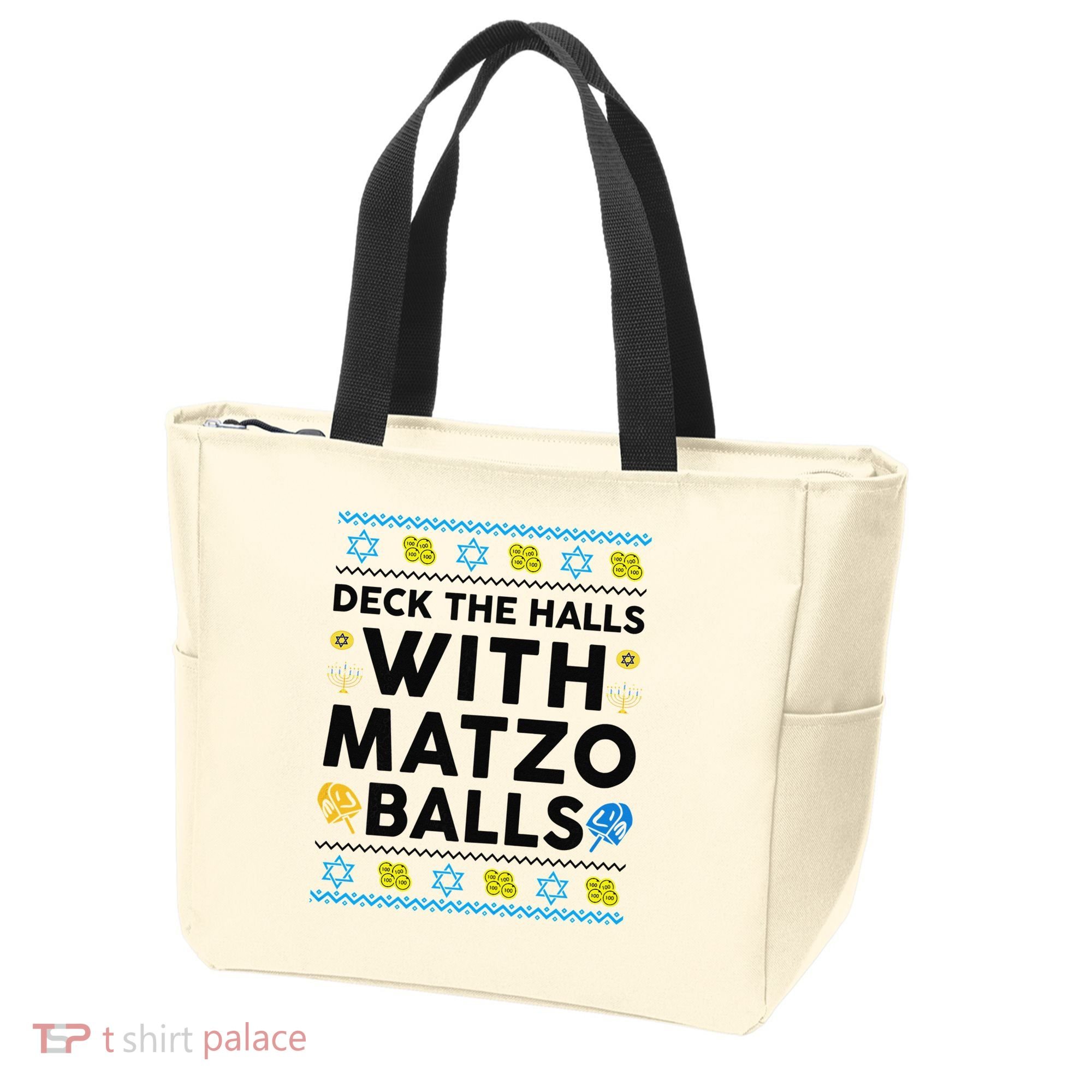  Deck The Halls With Matzo Balls Ugly Hanukkah Happy Jewish  Tote Bag