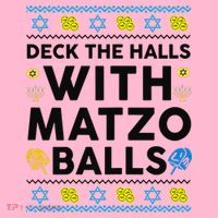  Deck The Halls With Matzo Balls Ugly Hanukkah Happy Jewish  Coaster thumb 2