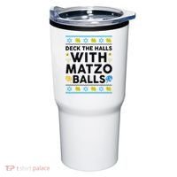  Deck The Halls With Matzo Balls Ugly Hanukkah Happy Jewish  Tumbler thumb 0