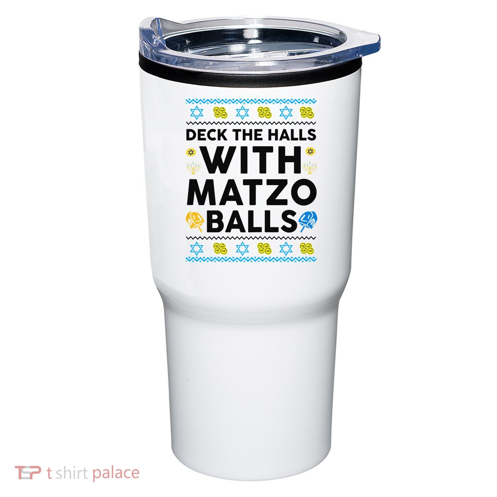  Deck The Halls With Matzo Balls Ugly Hanukkah Happy Jewish  Tumbler